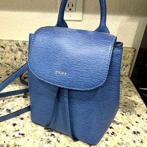DKNY Blue Leather Lex Backpack, like new!
